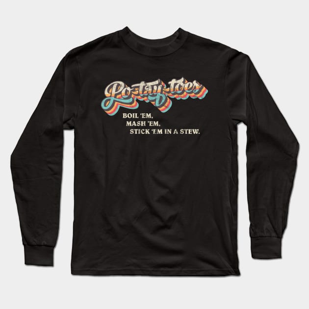 potato LOTR - dark color Long Sleeve T-Shirt by nerd wood designs